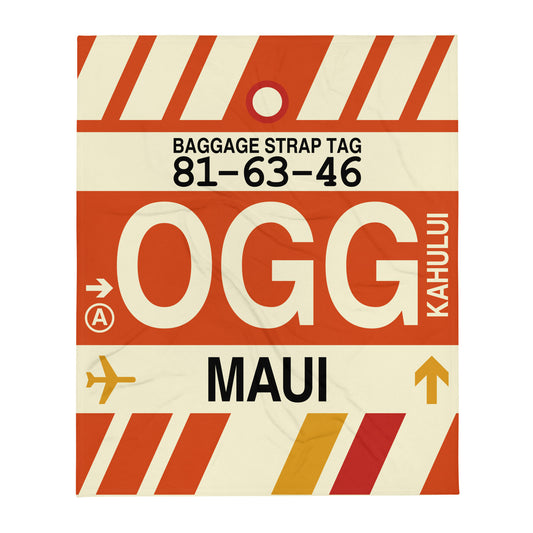 Travel Gift Throw Blanket • OGG Maui • YHM Designs - Image 01