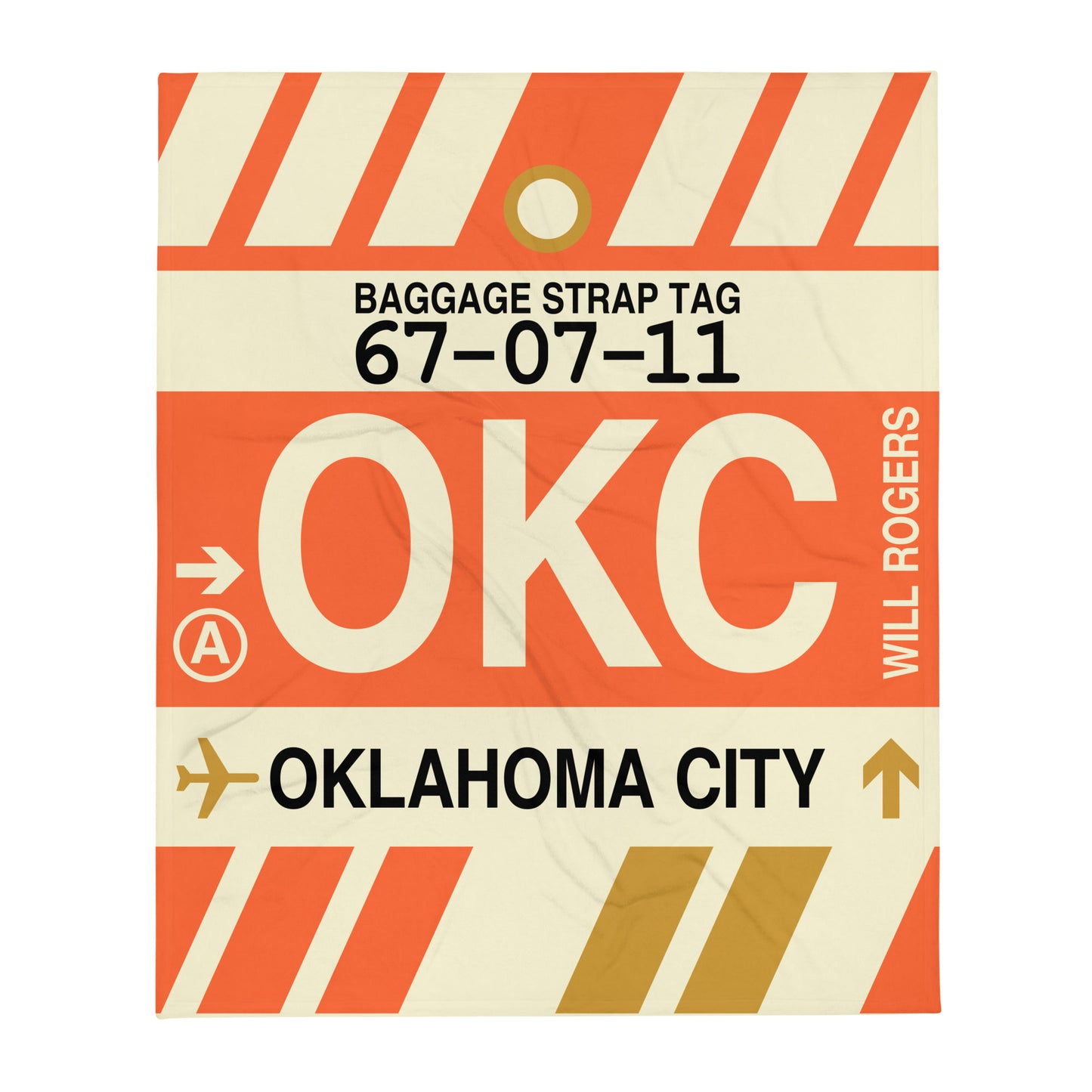 Travel Gift Throw Blanket • OKC Oklahoma City Souvenir • YHM Designs - Image 01