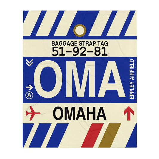 Travel Gift Throw Blanket • OMA Omaha • YHM Designs - Image 01