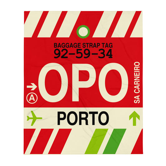 Travel Gift Throw Blanket • OPO Porto Souvenir • YHM Designs - Image 01