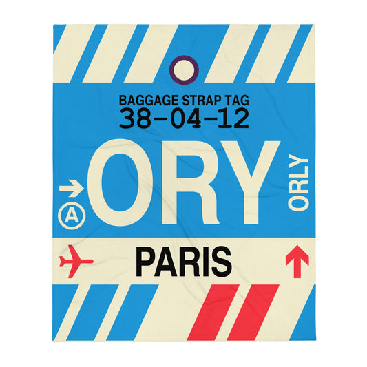 Travel Gift Throw Blanket • ORY Paris Souvenir • YHM Designs - Image 01