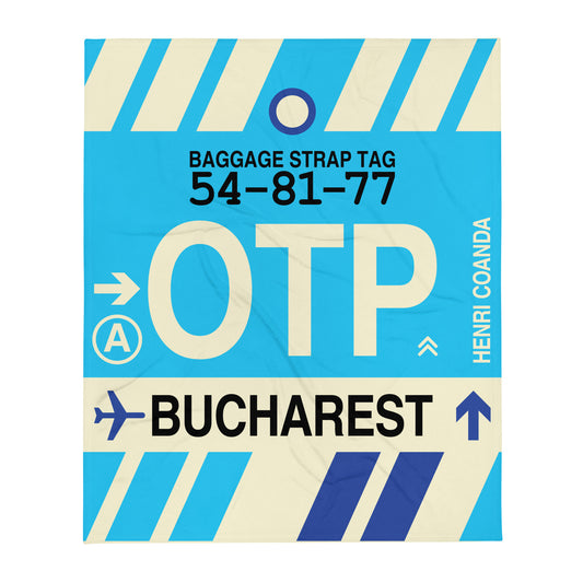 Travel Gift Throw Blanket • OTP Bucharest Souvenir • YHM Designs - Image 01
