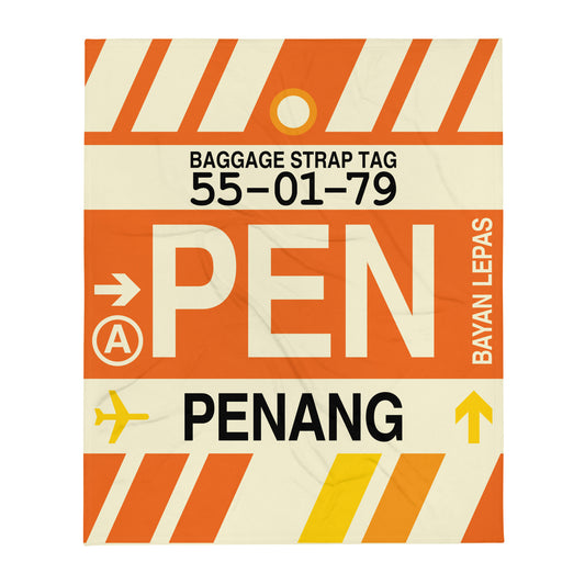 Travel Gift Throw Blanket • PEN Penang Souvenir • YHM Designs - Image 01