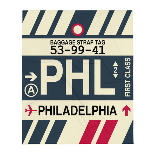 Travel Gift Throw Blanket • PHL Philadelphia • YHM Designs - Image 01