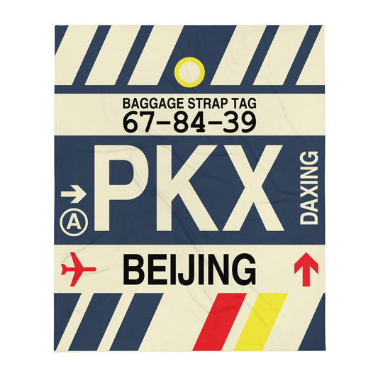Travel Gift Throw Blanket • PKX Beijing • YHM Designs - Image 01