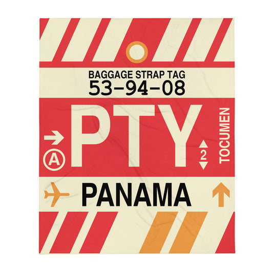 Travel Gift Throw Blanket • PTY Panama City Souvenir • YHM Designs - Image 01