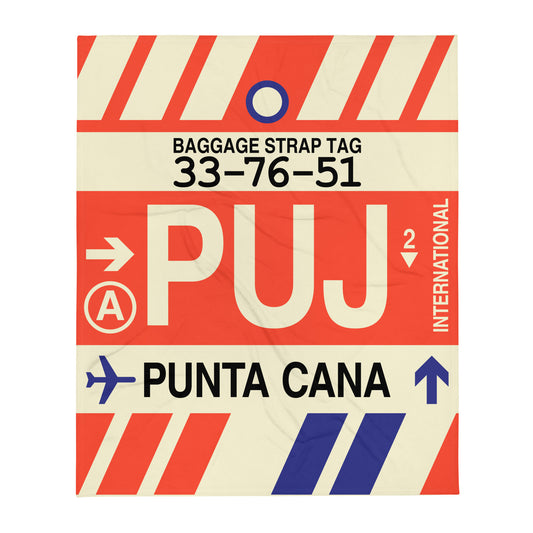 Travel Gift Throw Blanket • PUJ Punta Cana • YHM Designs - Image 01