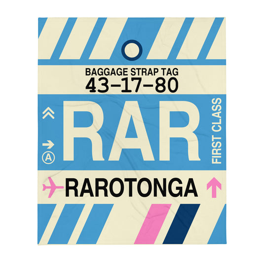 Travel Gift Throw Blanket • RAR Rarotonga • YHM Designs - Image 01