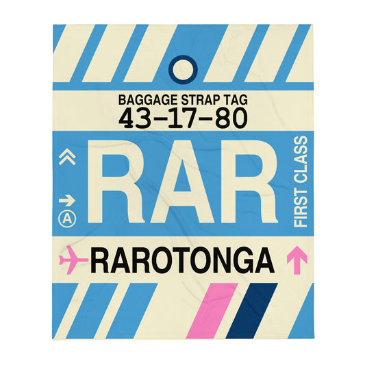 Travel Gift Throw Blanket • RAR Rarotonga Souvenir • YHM Designs - Image 01