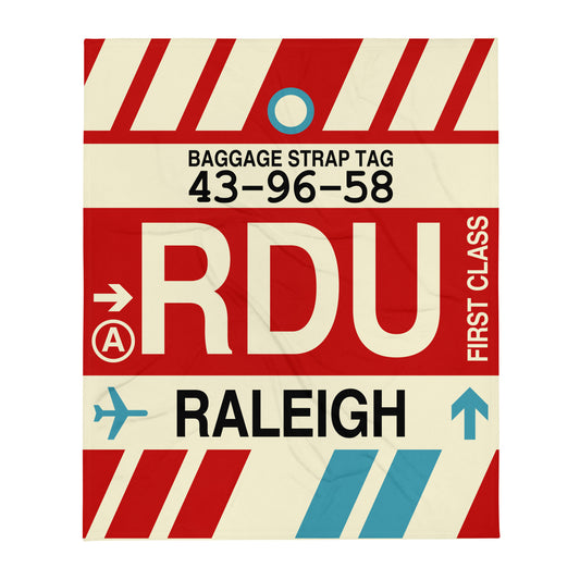 Travel Gift Throw Blanket • RDU Durham • YHM Designs - Image 01