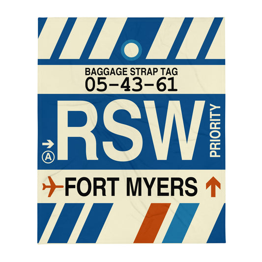 Travel Gift Throw Blanket • RSW Fort Myers • YHM Designs - Image 01