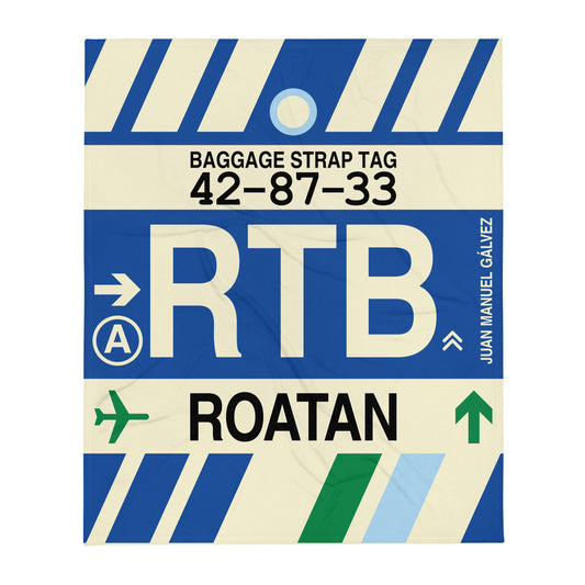 Travel Gift Throw Blanket • RTB Roatan • YHM Designs - Image 01
