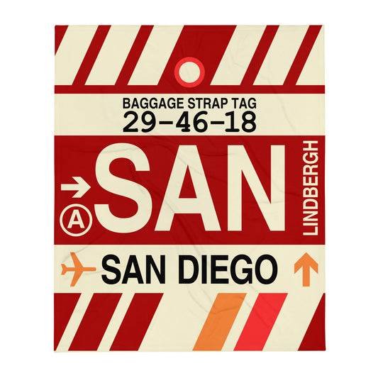 Travel Gift Throw Blanket • SAN San Diego • YHM Designs - Image 01
