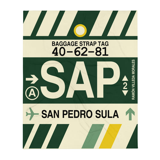Travel Gift Throw Blanket • SAP San Pedro Sula • YHM Designs - Image 01