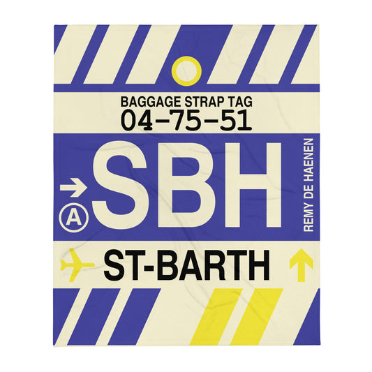 Travel Gift Throw Blanket • SBH Saint Barthélemy • YHM Designs - Image 01