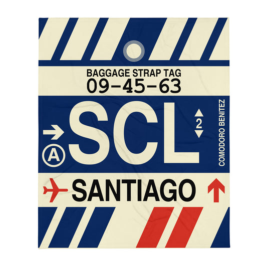 Travel Gift Throw Blanket • SCL Santiago • YHM Designs - Image 01