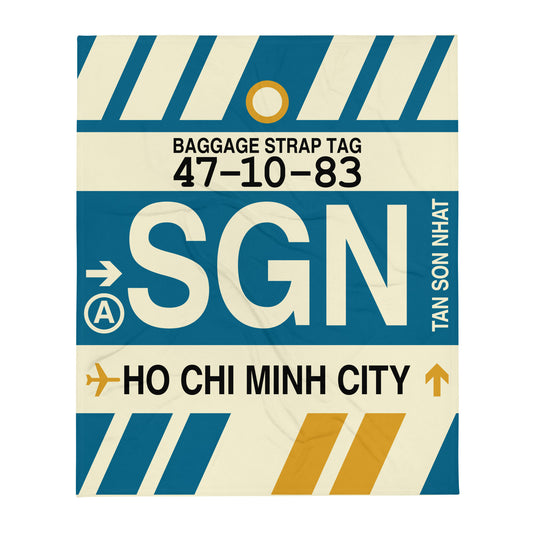 Travel Gift Throw Blanket • SGN Ho Chi Minh City • YHM Designs - Image 01