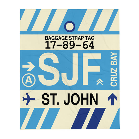 Travel Gift Throw Blanket • SJF St. John • YHM Designs - Image 01