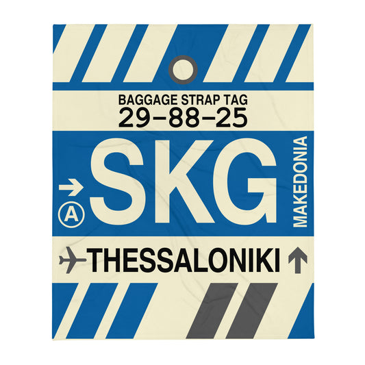 Travel Gift Throw Blanket • SKG Thessaloniki • YHM Designs - Image 01