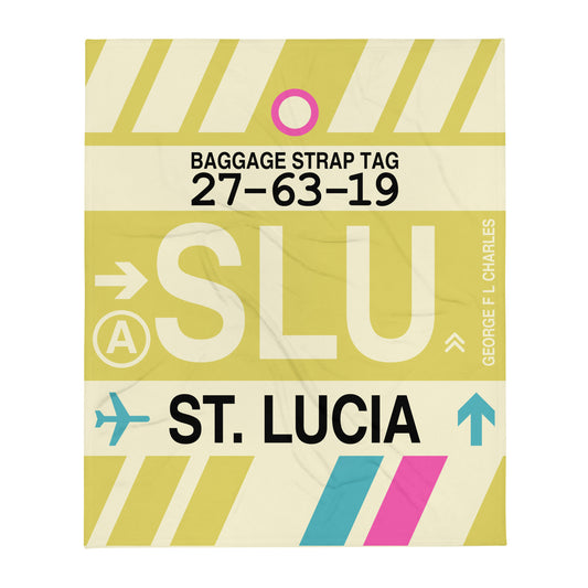 Travel Gift Throw Blanket • SLU St. Lucia Souvenir • YHM Designs - Image 01