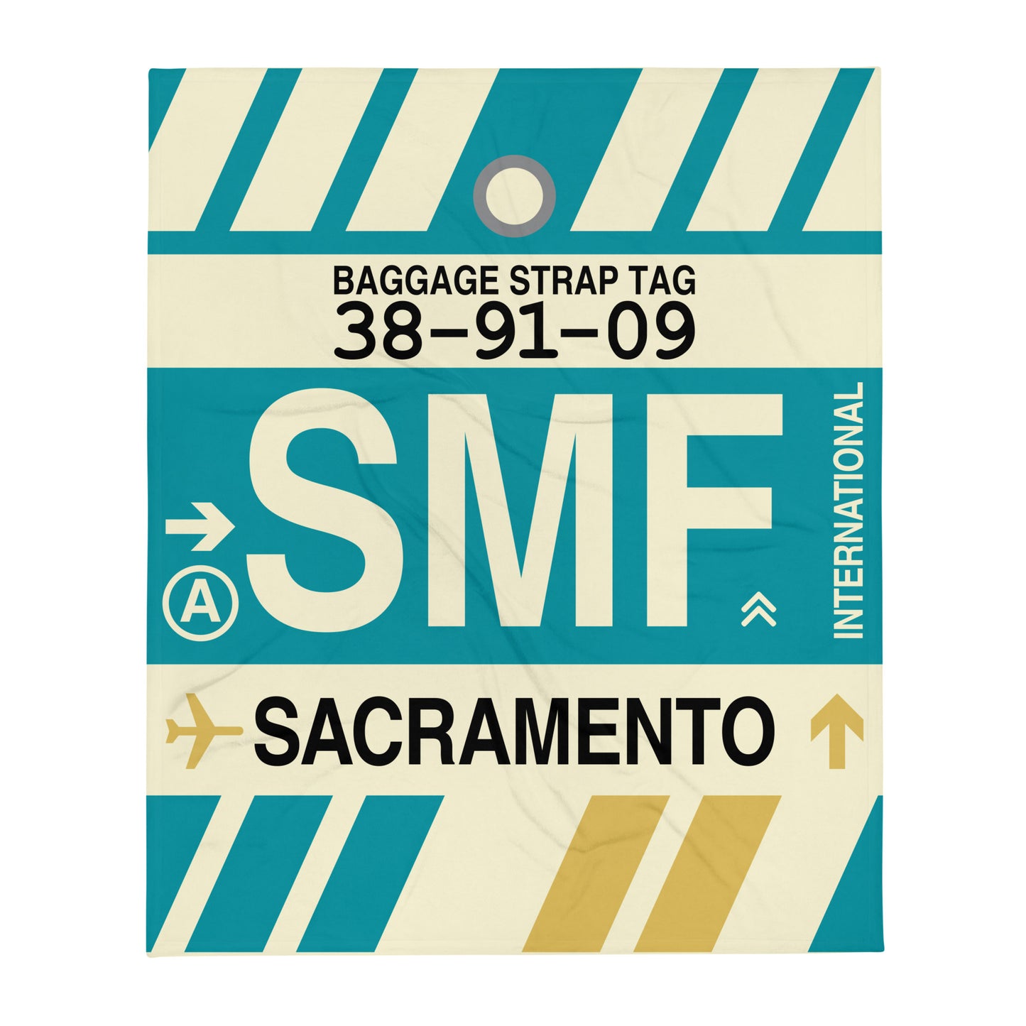 Travel Gift Throw Blanket • SMF Sacramento • YHM Designs - Image 01