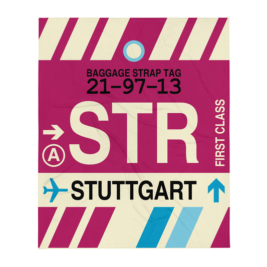 Travel Gift Throw Blanket • STR Stuttgart • YHM Designs - Image 01