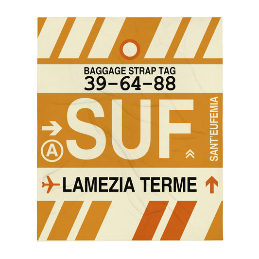 Travel Gift Throw Blanket • SUF Lamezia Terme • YHM Designs - Image 01