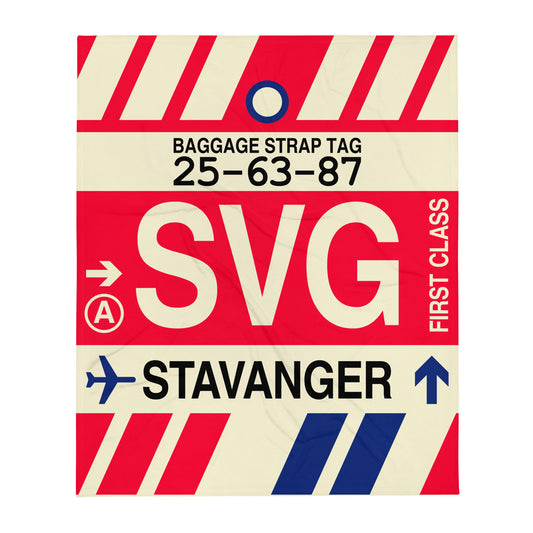 Travel Gift Throw Blanket • SVG Stavanger • YHM Designs - Image 01