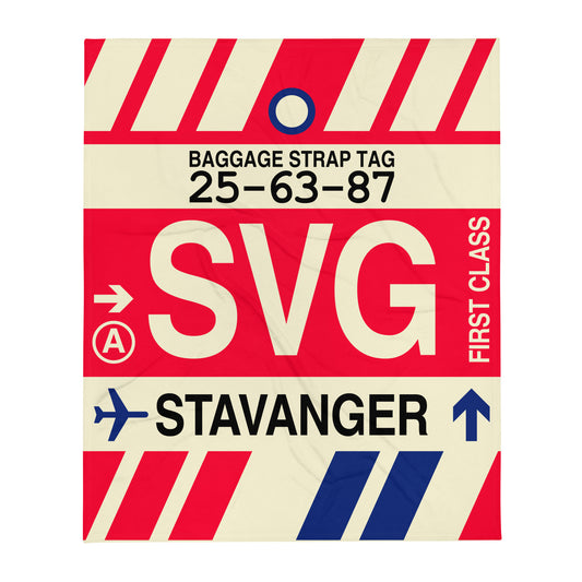 Travel Gift Throw Blanket • SVG Stavanger Souvenir • YHM Designs - Image 01