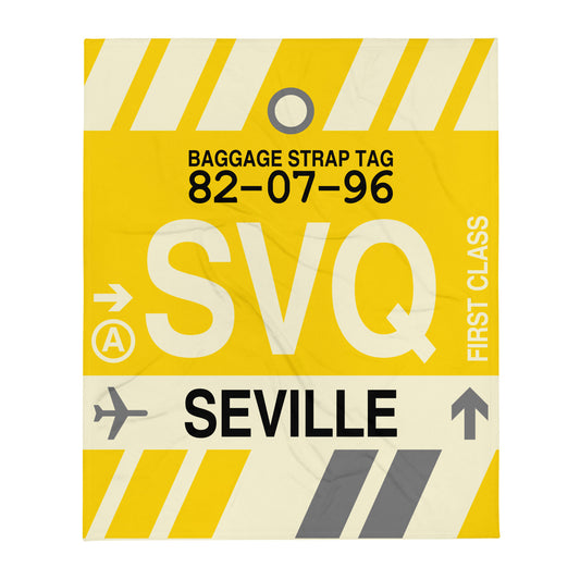 Travel Gift Throw Blanket • SVQ Seville • YHM Designs - Image 01