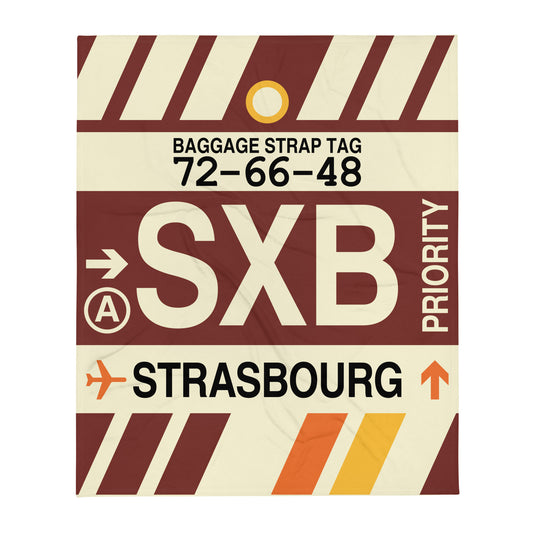Travel Gift Throw Blanket • SXB Strasbourg • YHM Designs - Image 01