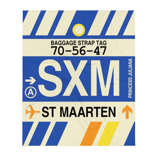 Travel Gift Throw Blanket • SXM Sint Maarten • YHM Designs - Image 01