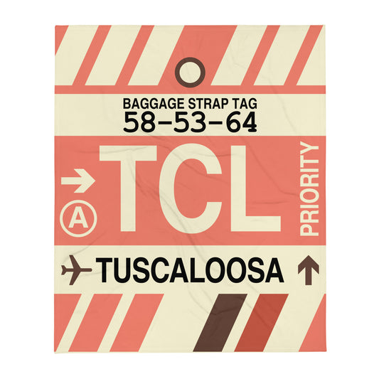 Travel Gift Throw Blanket • TCL Tuscaloosa • YHM Designs - Image 01
