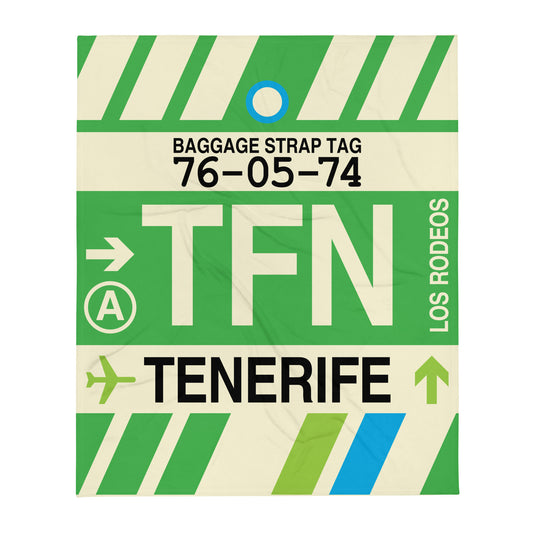 Travel Gift Throw Blanket • TFN Tenerife • YHM Designs - Image 01
