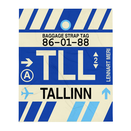 Travel Gift Throw Blanket • TLL Tallinn • YHM Designs - Image 01