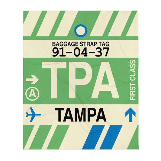 Travel Gift Throw Blanket • TPA Tampa • YHM Designs - Image 01