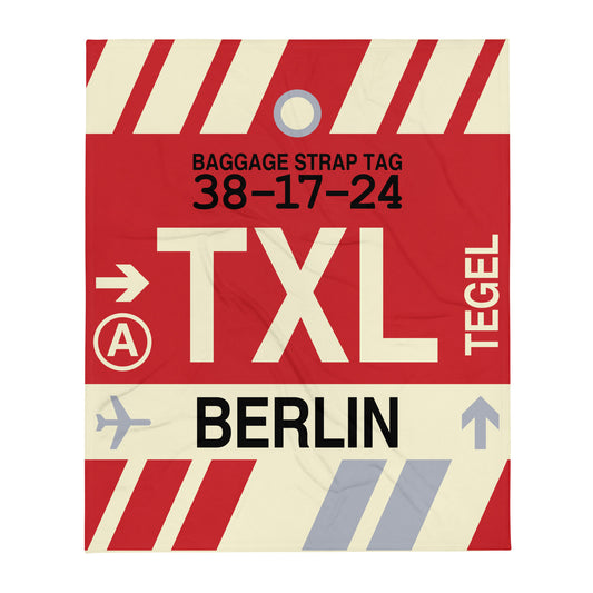 Travel Gift Throw Blanket • TXL Berlin • YHM Designs - Image 01