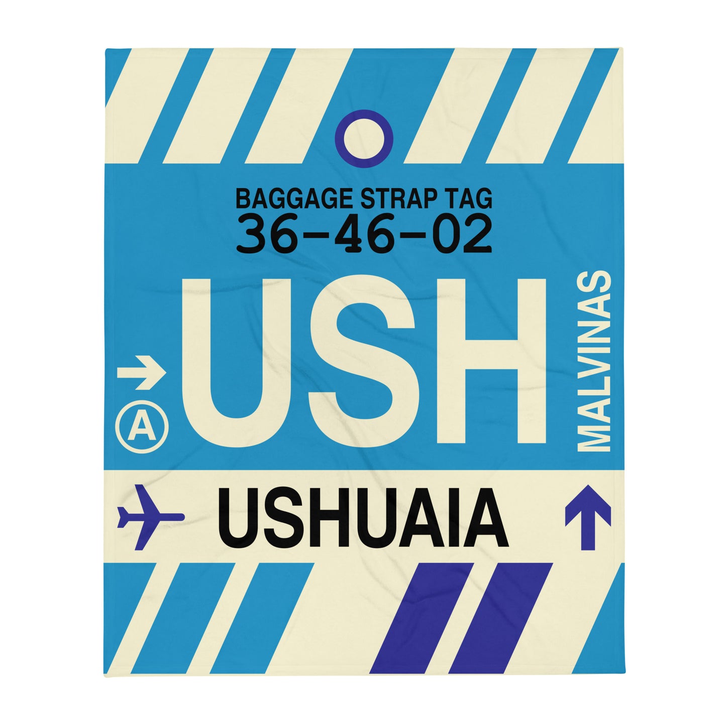 Travel Gift Throw Blanket • USH Ushuaia Souvenir • YHM Designs - Image 01