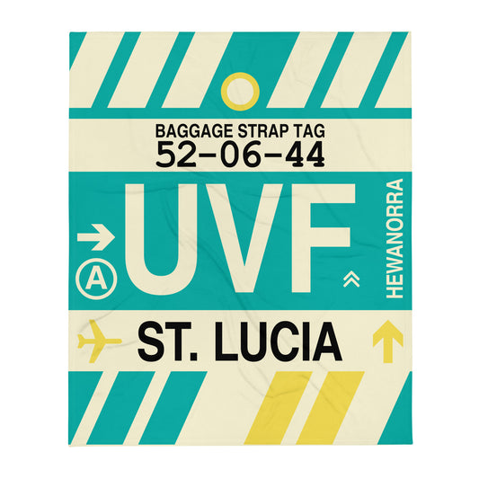 Travel Gift Throw Blanket • UVF St. Lucia • YHM Designs - Image 01