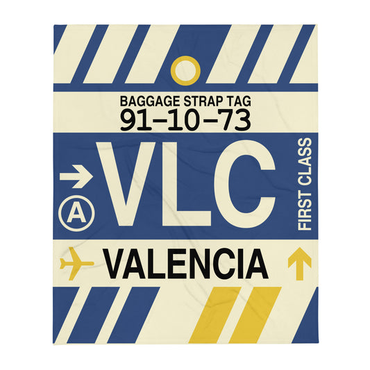 Travel Gift Throw Blanket • VLC Valencia • YHM Designs - Image 01