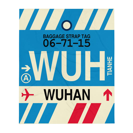 Travel Gift Throw Blanket • WUH Wuhan Souvenir • YHM Designs - Image 01