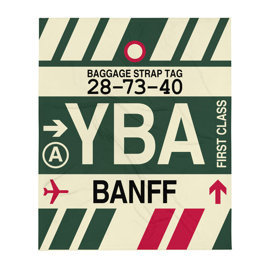 Travel-Themed Throw Blanket • YBA Banff • YHM Designs - Image 01