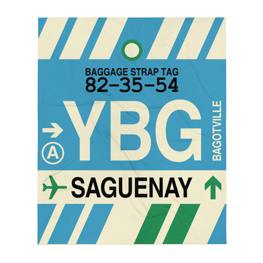 Travel Gift Throw Blanket • YBG Saguenay Souvenir • YHM Designs - Image 01