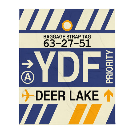 Travel-Themed Throw Blanket • YDF Deer Lake • YHM Designs - Image 01