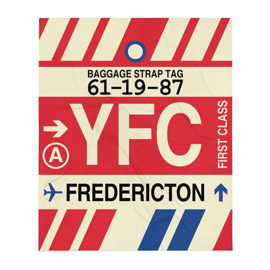 Travel Gift Throw Blanket • YFC Fredericton Souvenir • YHM Designs - Image 01