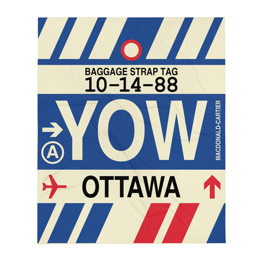 Travel Gift Throw Blanket • YOW Ottawa • YHM Designs - Image 01