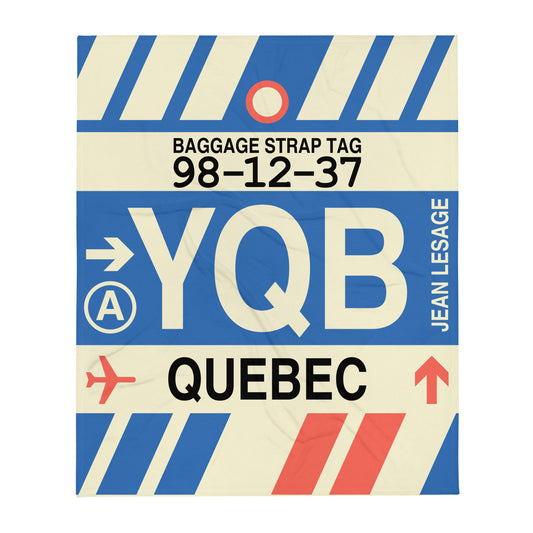 Travel Gift Throw Blanket • YQB Quebec City Souvenir • YHM Designs - Image 01