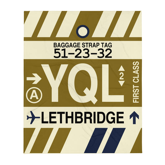 Travel Gift Throw Blanket • YQL Lethbridge Souvenir • YHM Designs - Image 01