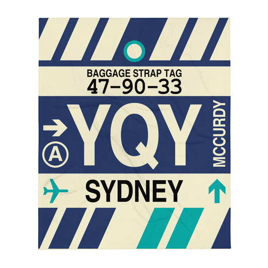 Travel-Themed Throw Blanket • YQY Sydney • YHM Designs - Image 01