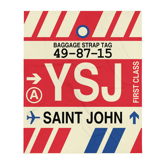 Travel-Themed Throw Blanket • YSJ Saint John • YHM Designs - Image 01